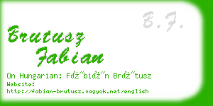 brutusz fabian business card